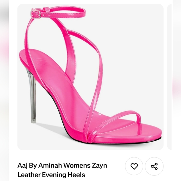 NIB Aaj By Aminah Zayn Neon Pink Sz 7 Leather Heels Sexy Party Dance Strappy - Picture 4 of 5